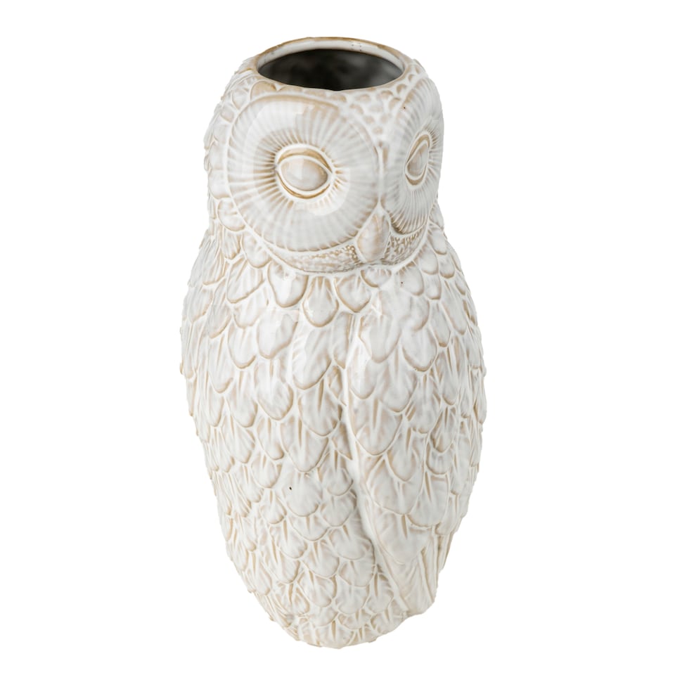 Candlelight Ceramic Owl Vase