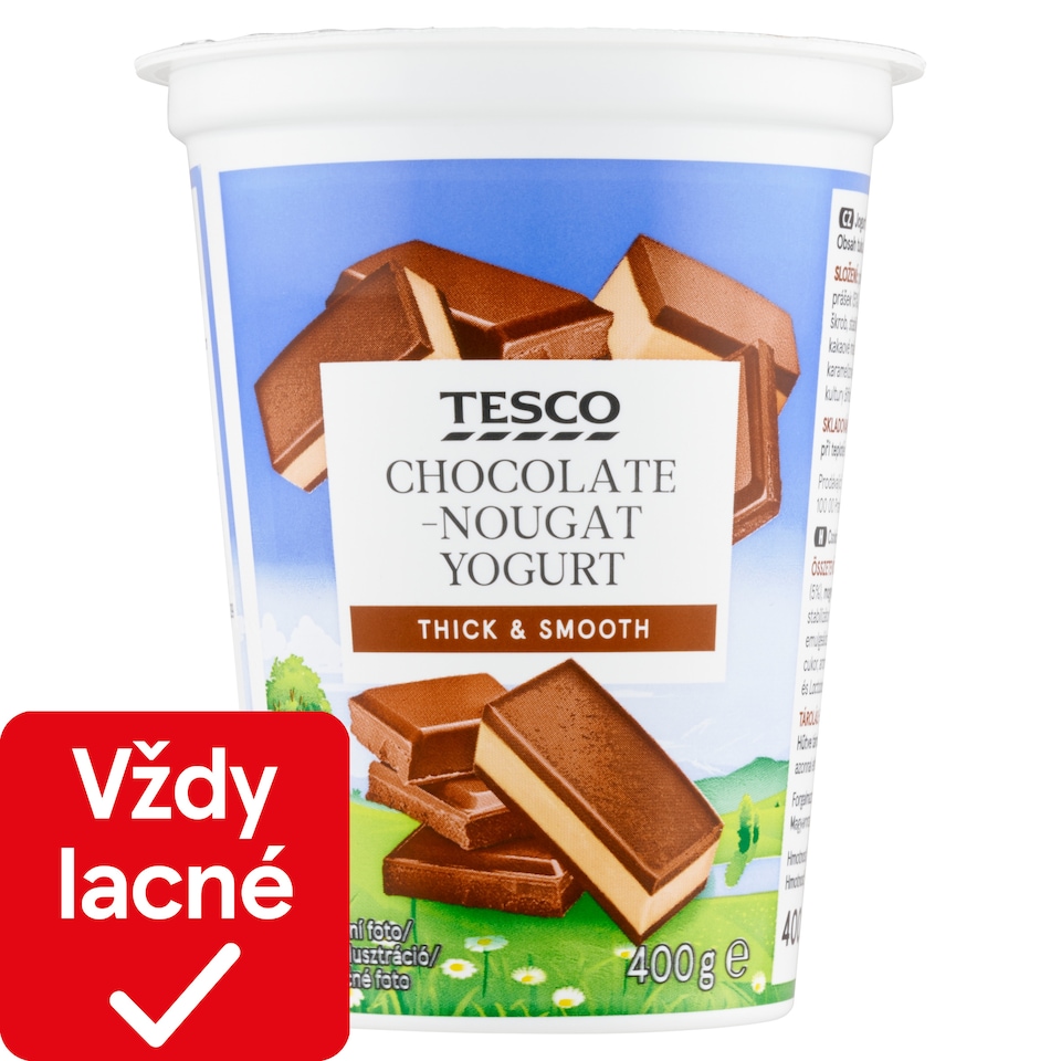 Tesco Jogurt čokoládovo-nugátový s bifidogénnou a acidofilnou kultúrou 400 g