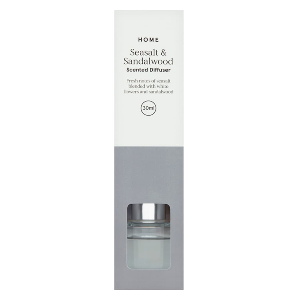 Tesco Scented 30Ml Reed Diffuser Sea Salt & Sandal Wood