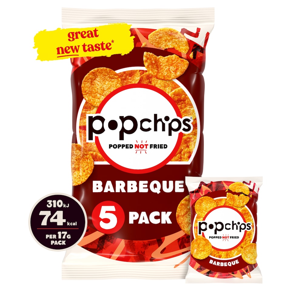 image 1 of Popchips Barbeque Multipack Crisps 5x17g