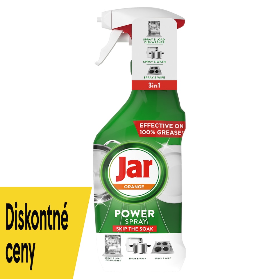 obrázok 1 z Jar Power Spray, 3 V 1, Viacúčelový Sprej Na Kuchyňu A Riad, Pomarančová Vôňa, 500 ml