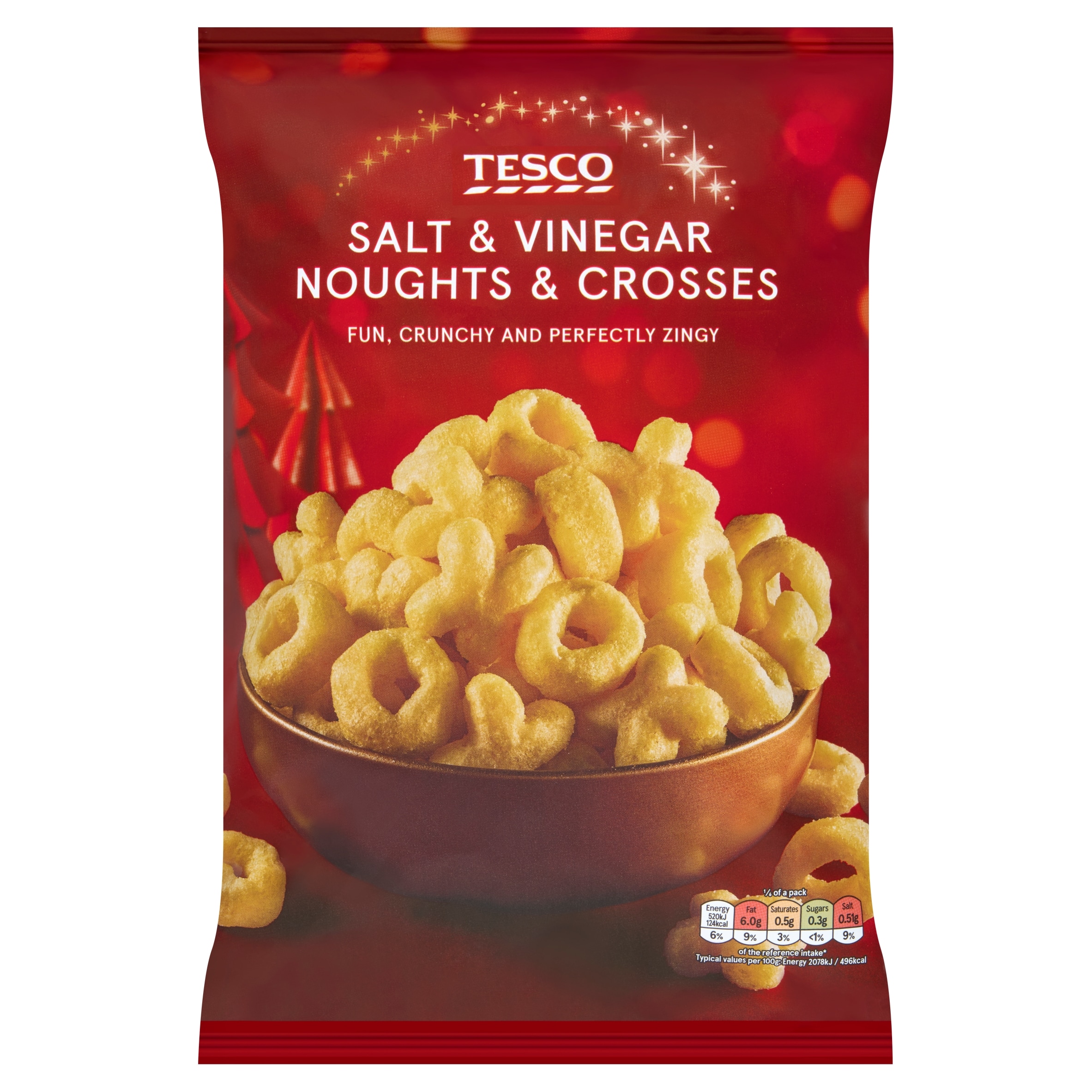 Tesco Salt & Vinegar Noughts and Crosses Snack 150g