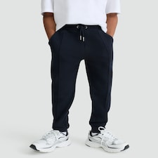 F&F Boys Cotton Blend Seam Detail Cuffed Drawstring Joggers in Navy