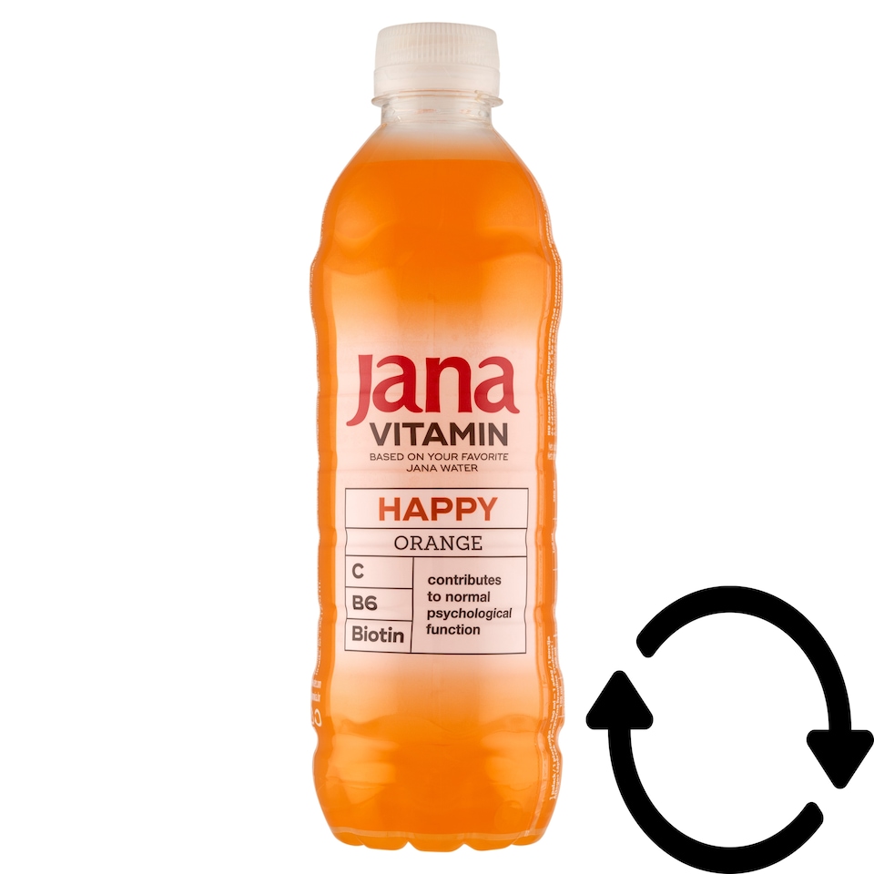 Jana Vitamin Happy narancs ízű szénsavmentes üdítőital cukorral és édesítőszerrel 500 ml
