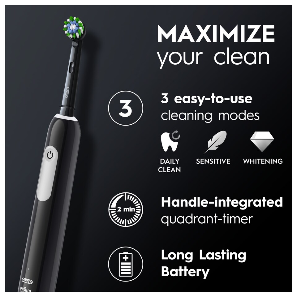 image 1 of Oral-B Pro 1 Electric Toothbrush & Case Black