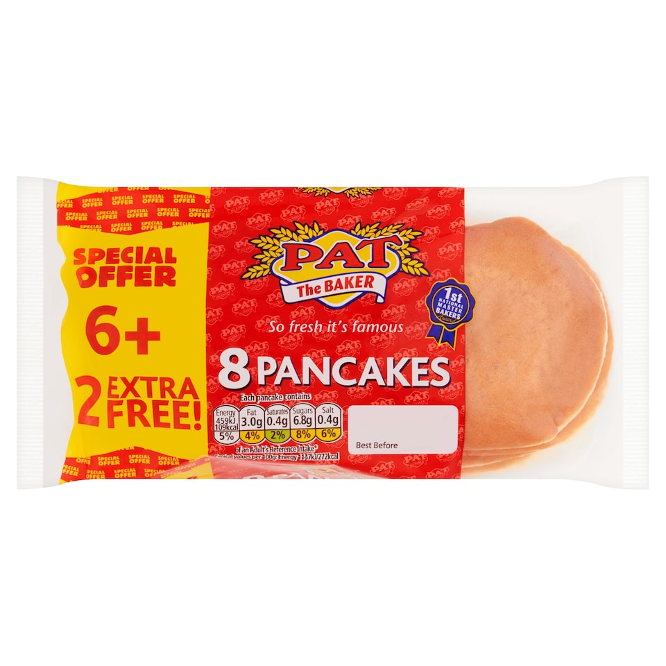 Pat The Baker Pancakes 320G 6 Plus 2 Free