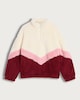 image 4 of F&F Girls Borg Chevron Half Zip Jumper in Burgundy