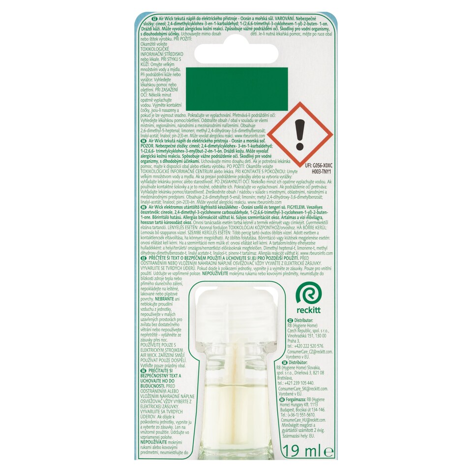 Obrázek 1 pro produkt Air Wick Tekutá náplň do elektrického přístroje oceán a mořská sůl 19ml