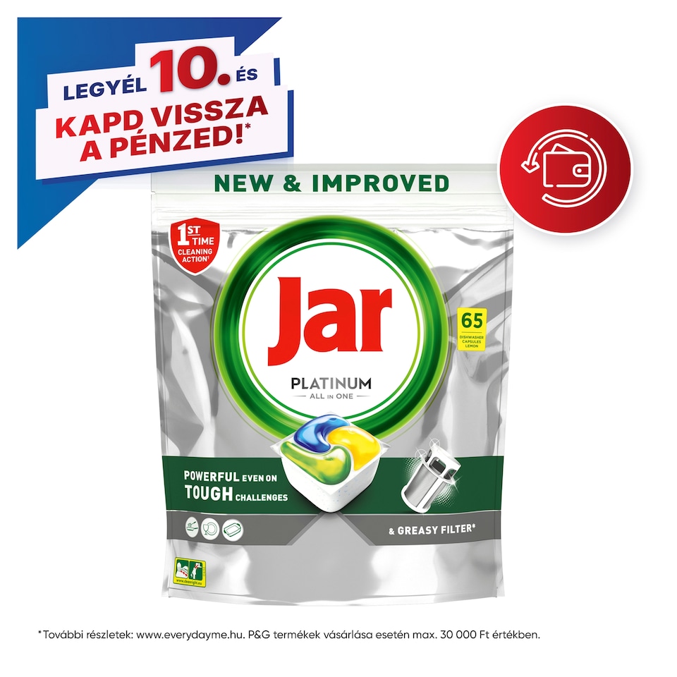 Jar Platinum Lemon All In One Mosogatókapszula,  65 db