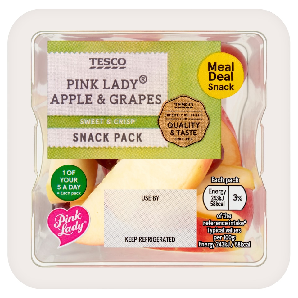 Tesco Pink Lady Apple & Grape Pot 100G
