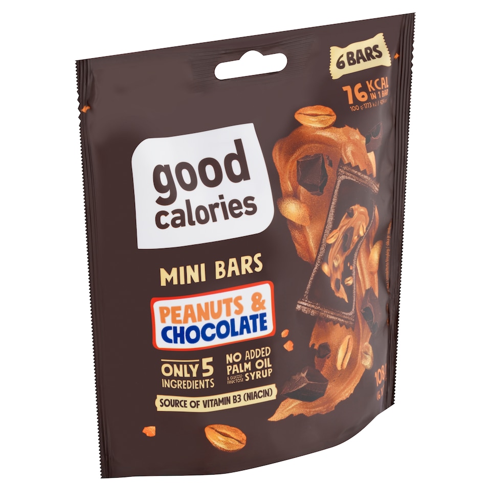 Good Calories Datlová tyčinka s arašídy a čokoládou 6 x 18g (108g)