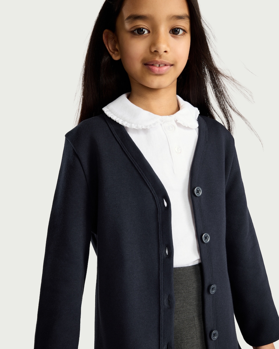 image 1 of F&F School Unisex 2-Pack Cotton Rich Sweat Cardigans in Navy
