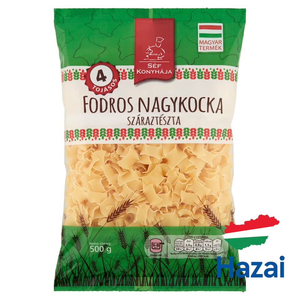 Séf Konyhája fodros nagykocka 4 tojásos száraztészta 500 g