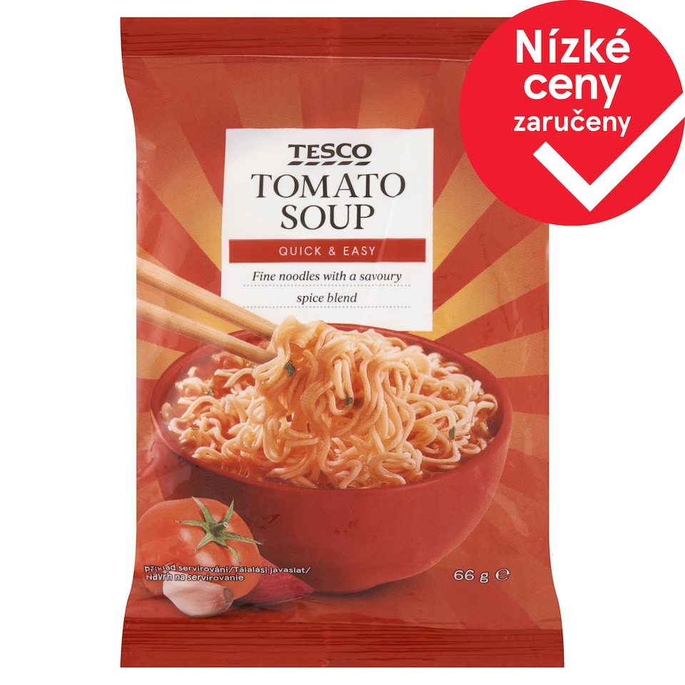 Tesco Instantní nudlová rajčatová polévka 66g