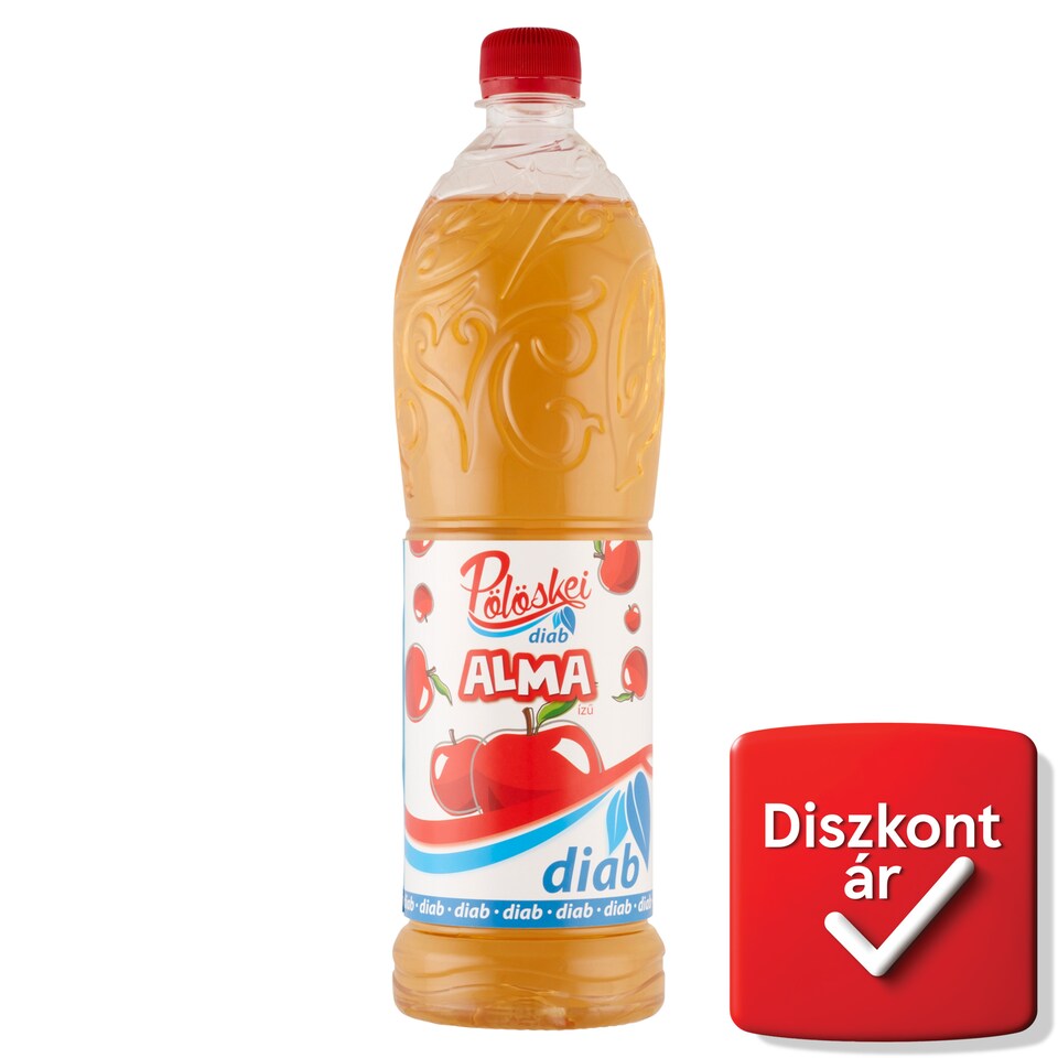 Pölöskei Diab alma ízű szörp édesítőszerekkel 1 l