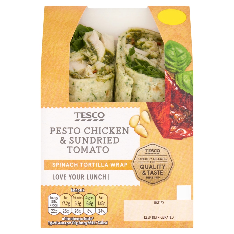 Tesco Pesto Chicken And Sundried Tomato Wrap