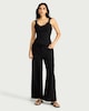 image 1 of F&F Cotton Rich Lace Trim Vest in Black