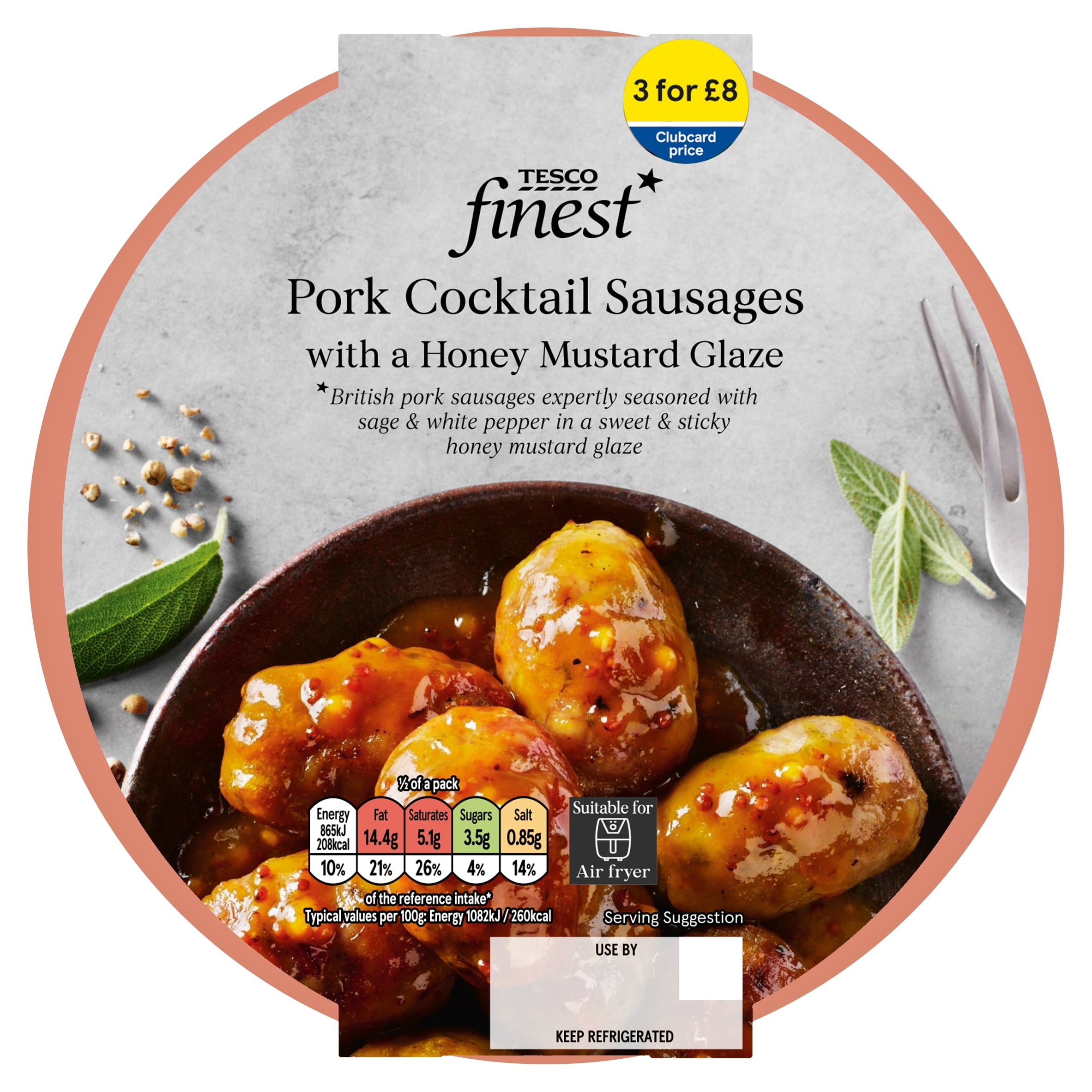 Tesco Finest Pork Cocktail Sausages with a Honey Mustard Glaze 160g