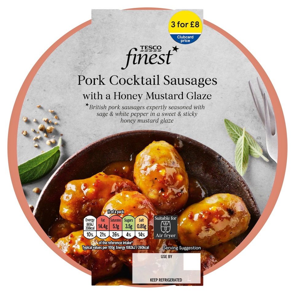 Tesco Finest Pork Cocktail Sausages with a Honey Mustard Glaze 160g
