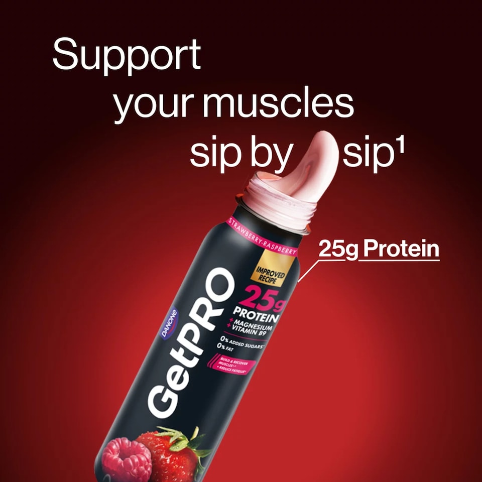 image 1 of GetPro 25g Strawberry High Protein Yoghurt Drink 300g