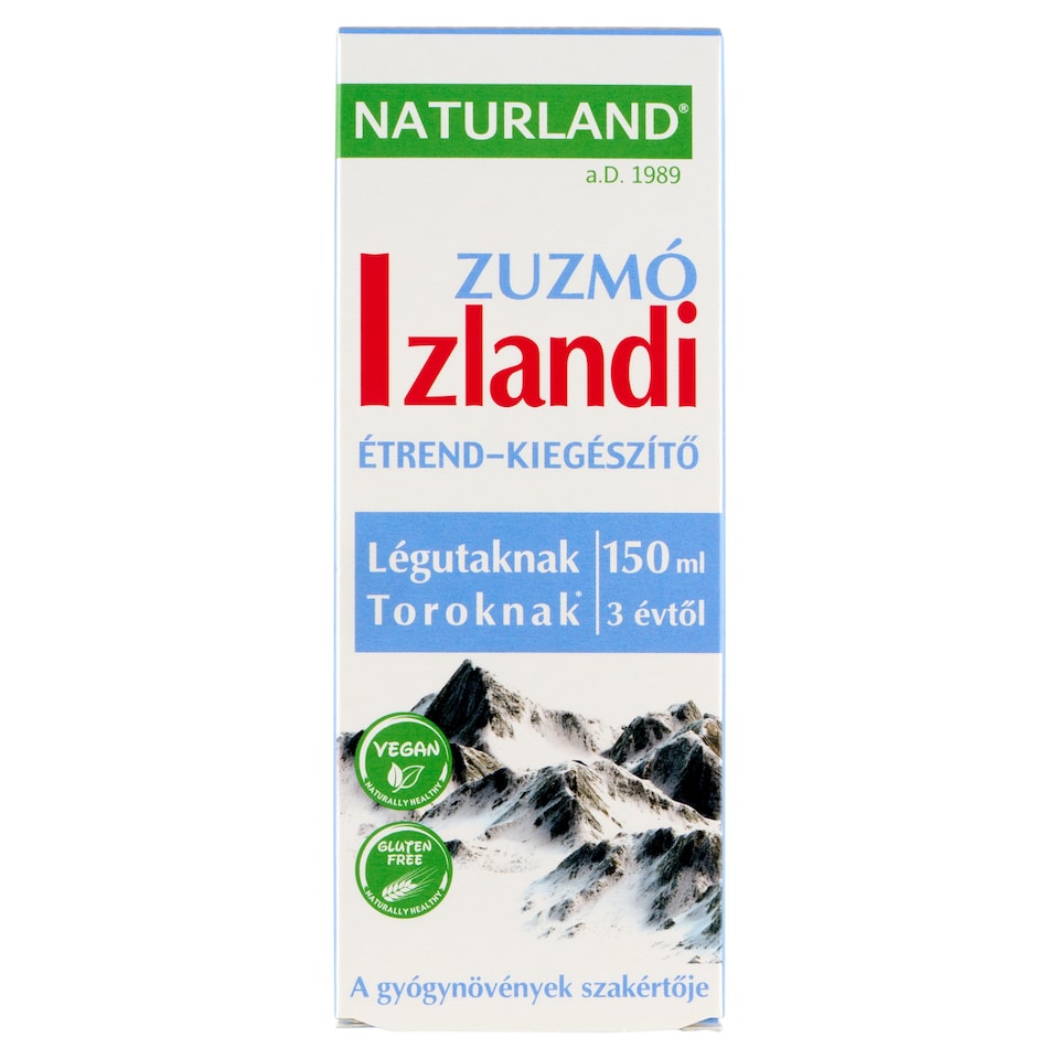 Naturland izlandi zuzmó kivonatot tartalmazó folyékony étrend-kiegészítő készítmény 150 ml  1. kép