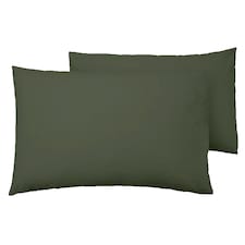 F&F Home Olive Green Housewife Pillowcase Pair