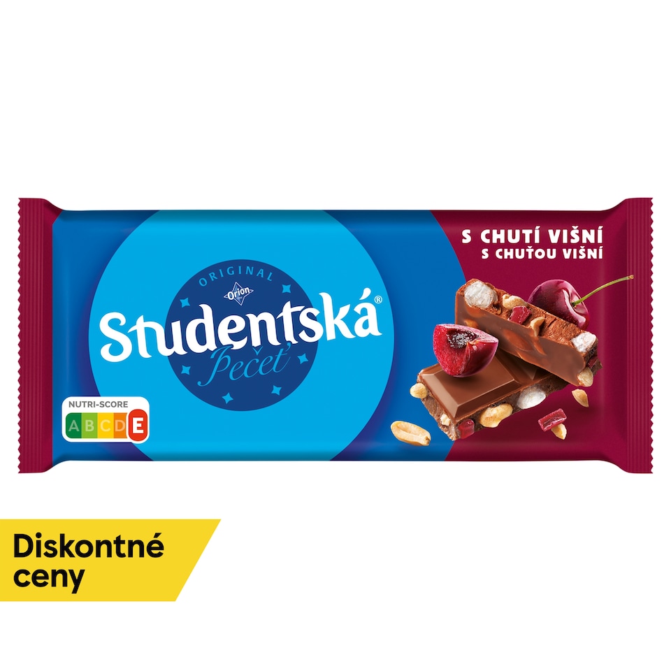 ORION Študentská pečať Milk Chocolate with Peanuts, Jelly and Pieces with Cherry Flavor 170 g