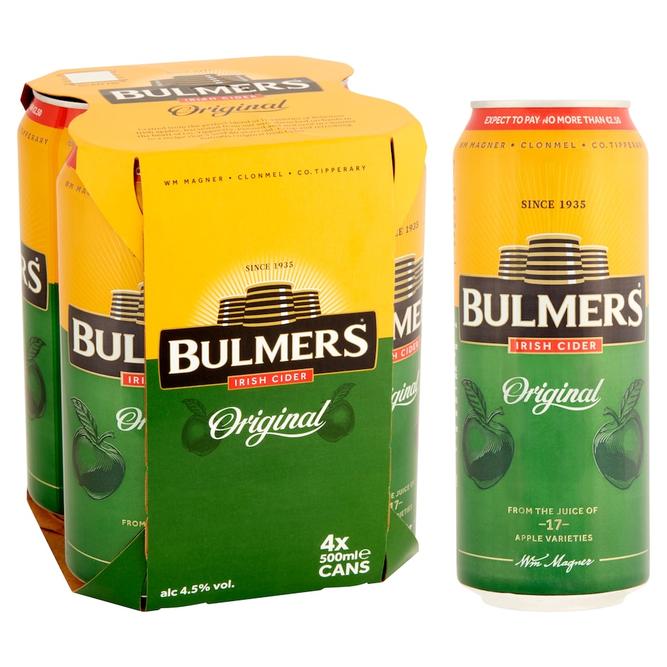 image 1 of Bulmers Original Irish Cider 4X500ml
