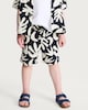 image 3 of F&F Boys Tropical Leaf Print Shirt and Short Set in Multi Black White