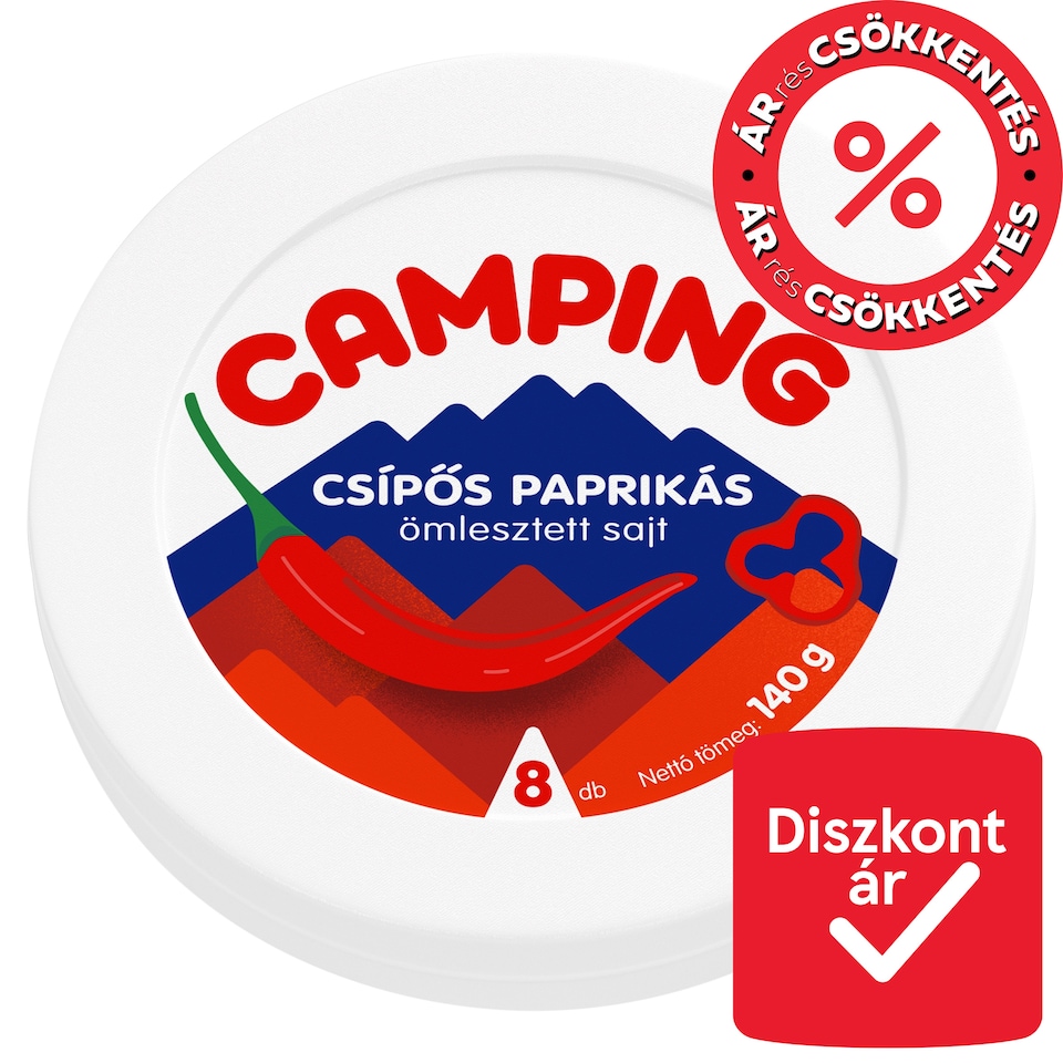 Camping csípős paprikás ömlesztett sajt 8 db 140 g