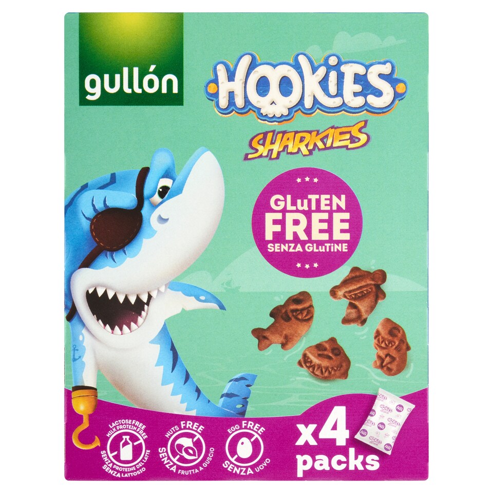 image 1 of Gullón Hookies Sharkies Gluten Free Biscuits 4 x 40 g (160 g)