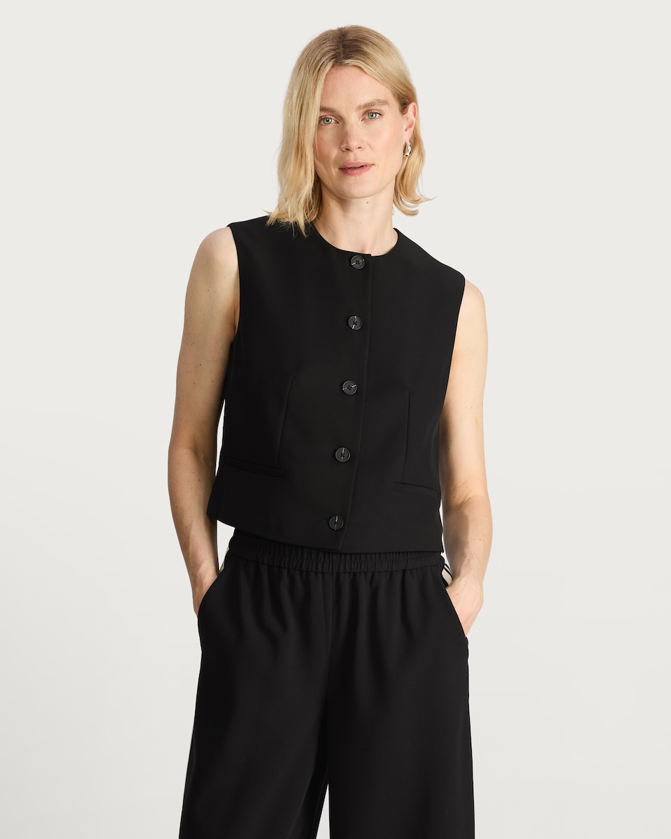 image 1 of F&F Button Front Pocket Detail Waistcoat in Black