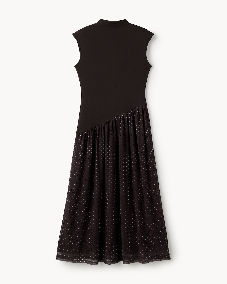 image 1 of F&F Cotton Rich Polka Dot Midi Dress in Chocolate