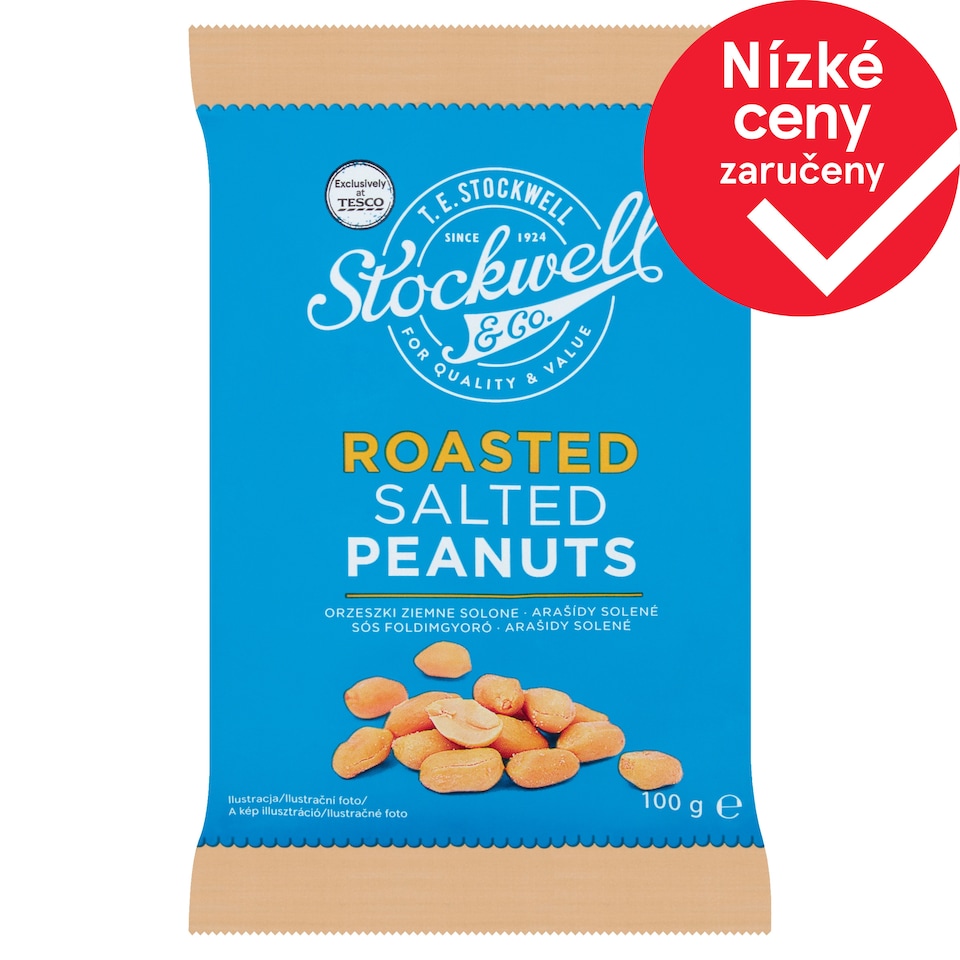 Stockwell & Co. Pražené arašídy loupané solené 100g