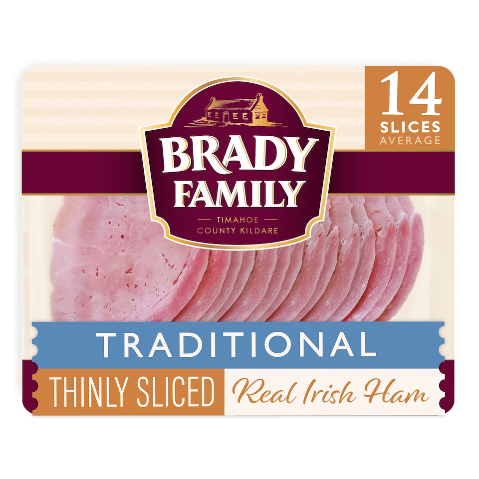 Brady Family Traditional Thinly Sliced Irish Ham 14 Pack 120G
