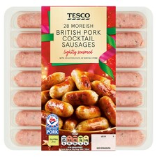 Tesco 28 Pork Cocktail Sausages 378G