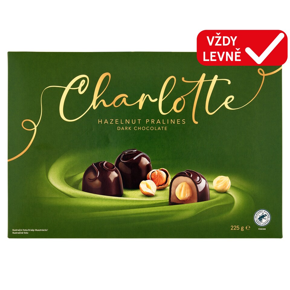 Charlotte Hazelnut Pralines Dark Chocolate 225g