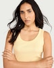 image 2 of F&F Cotton Rich Ribbed Scoop Neck Vest in Yellow