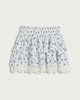 image 4 of F&F Girls Floral Print Broderie Hem Tiered Skirt in Multi White