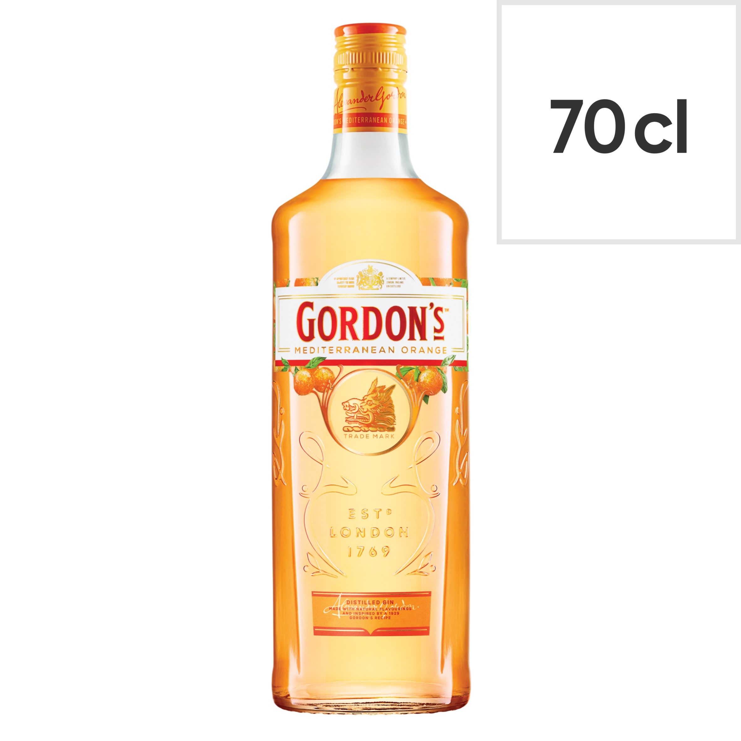 Gordon's Mediterranean Orange Gin Bottle 37.5% Vol 70Cl