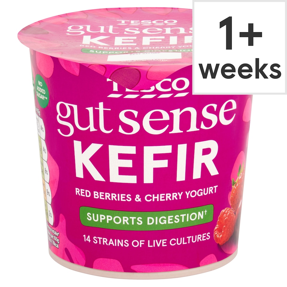 Tesco Gut Sense Red Berries & Cherry Kefir Yogurt 350g