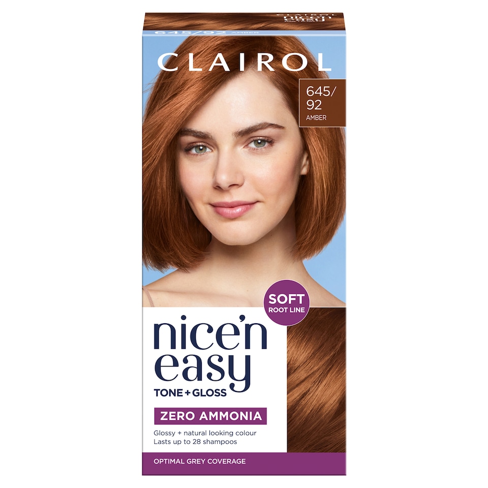 image 1 of CLAIROL NICE'N EASY TONE+GLOSS SEMI PERMANENT HAIR DYE - 645/92 AMBER
