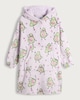 image 2 of F&F Girls Fleece Avocado Print Pyjama Hoodie in Lilac