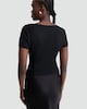 image 3 of F&F Square Neck Buttoned Short Sleeved Top in Black