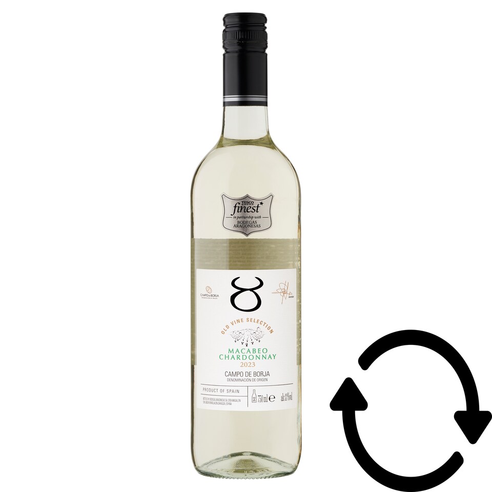 Tesco Finest Macabeo Chardonnay Campo de Borja száraz fehérbor 13% 750 ml