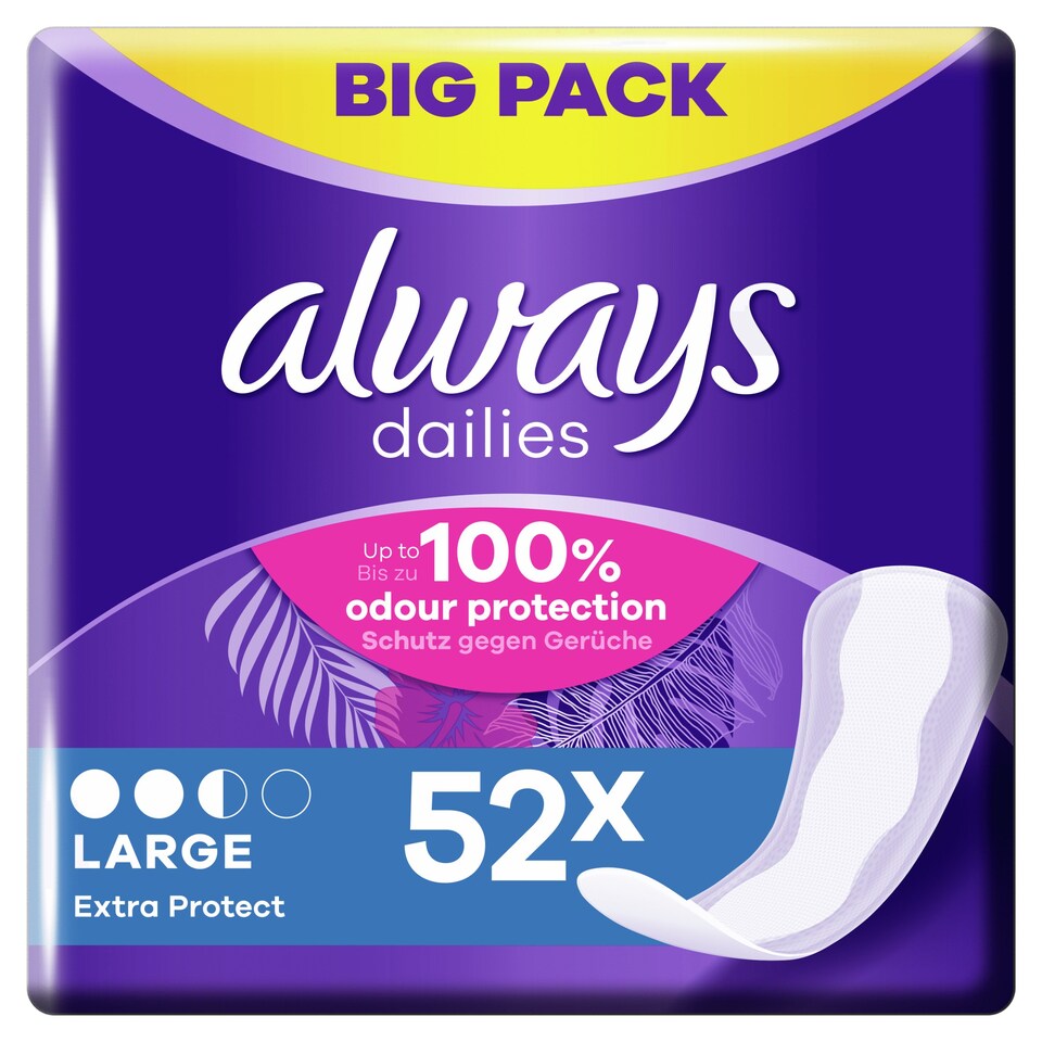 image 1 of Always Dailies Large Panty Liners 52 Pack