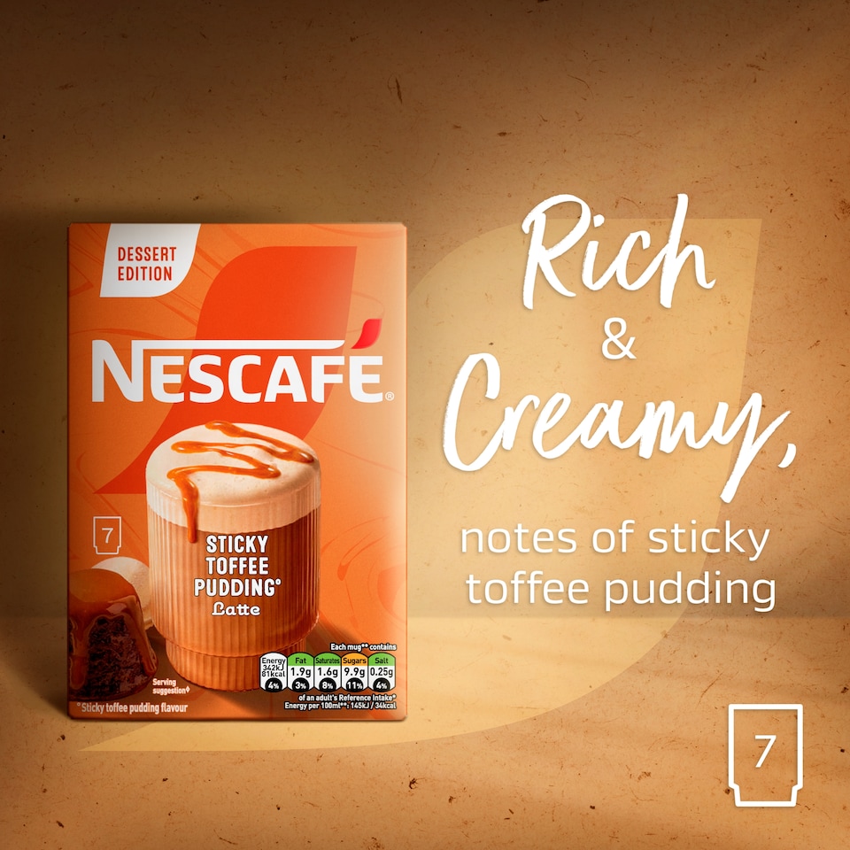 image 1 of Nescafe Sticky Toffee Pudding Latte 7 x 20g Sachets