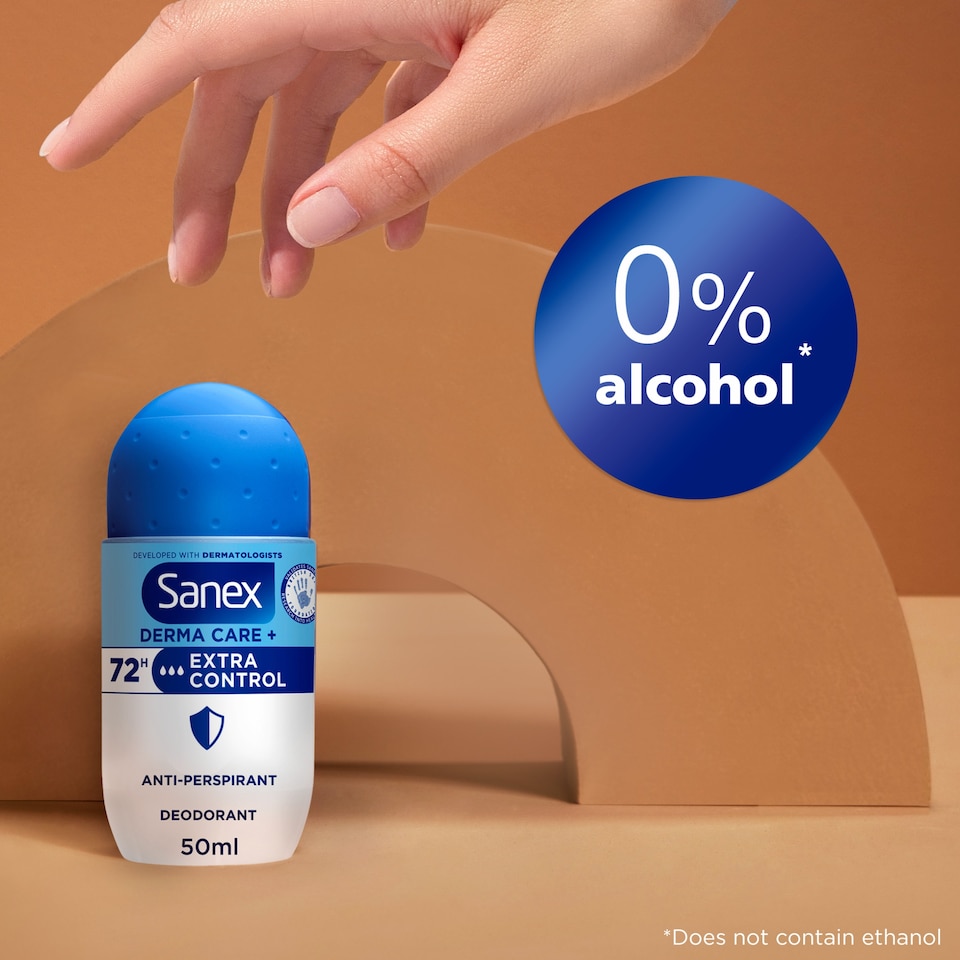 image 1 of Sanex Derma Care+ Extra Control 72h Antiperspirant Roll-On Deodorant 50ml