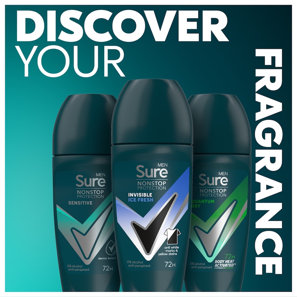 image 1 of Sure Men 72h Ice Fresh Roll-On Antiperspirant Deodorant 50ml