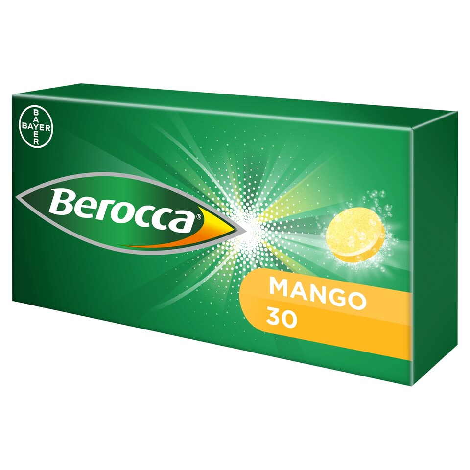 image 1 of Berocca Energy Mango Sugar Free 30 Effervescent Tablets